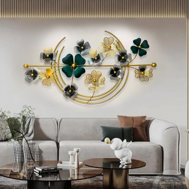 Zove Metal Flower Wall Art Iron Wall Hanging Home Decoration Perfect For Living Room/Hotel/Restaurant/Bedroom/Drawing Room (Colo